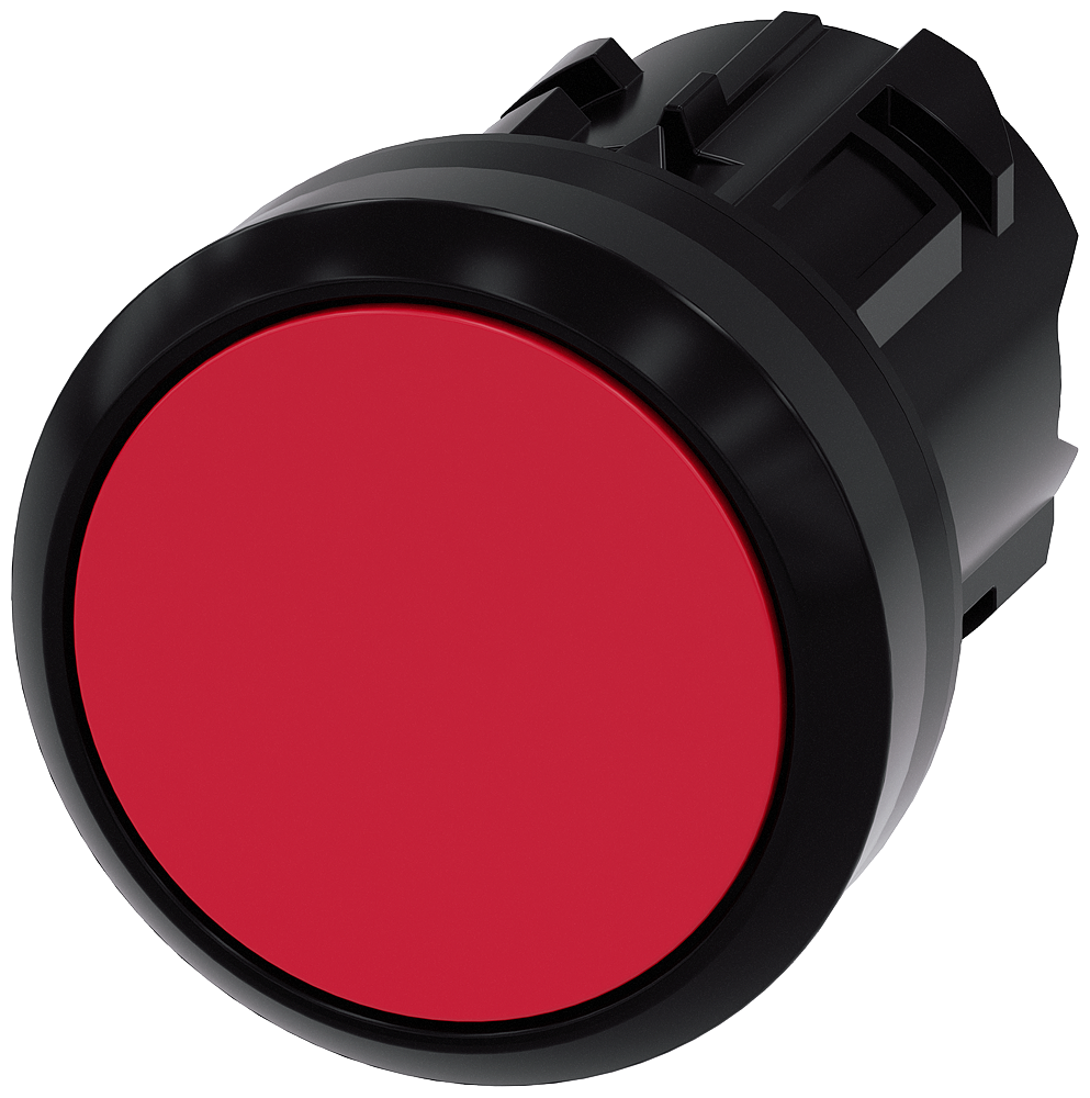 Siemens SIRIUS ACT Pushbutton, 22 mm, round, plastic, red, pushbutton, flat momentary contact type (3SU1000-0AB20-0AA0)