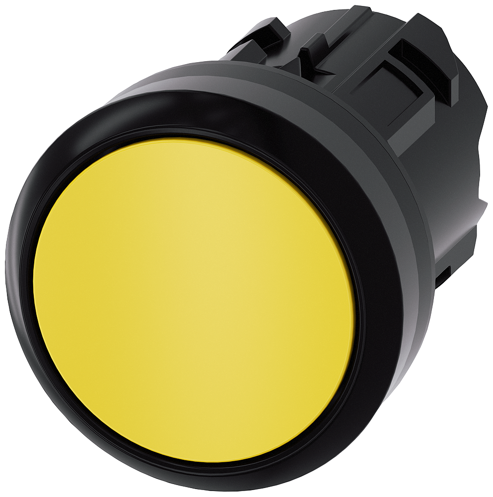 Siemens SIRIUS Pushbutton, 22 mm, round, plastic, yellow, pushbutton, flat momentary contact type (3SU1000-0AB30-0AA0)