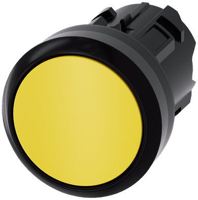 Siemens SIRIUS Pushbutton, 22 mm, round, plastic, yellow, pushbutton, flat momentary contact type