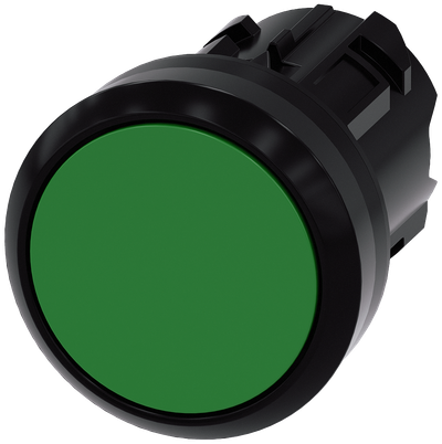 Siemens SIRIUS ACT Pushbutton, 22 mm, round, plastic, green, pushbutton, flat momentary contact type