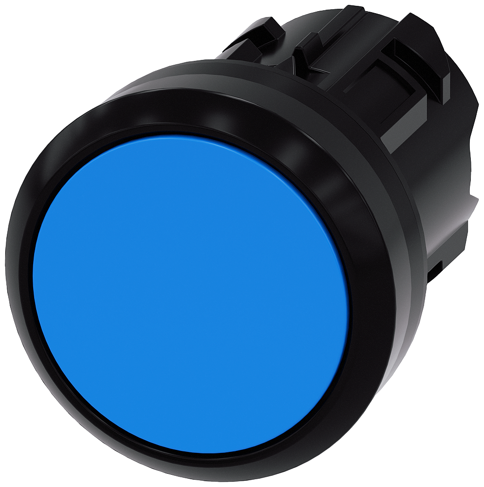 Siemens SIRIUS Pushbutton, 22 mm, round, plastic, blue, pushbutton, flat momentary contact type (3SU1000-0AB50-0AA0)