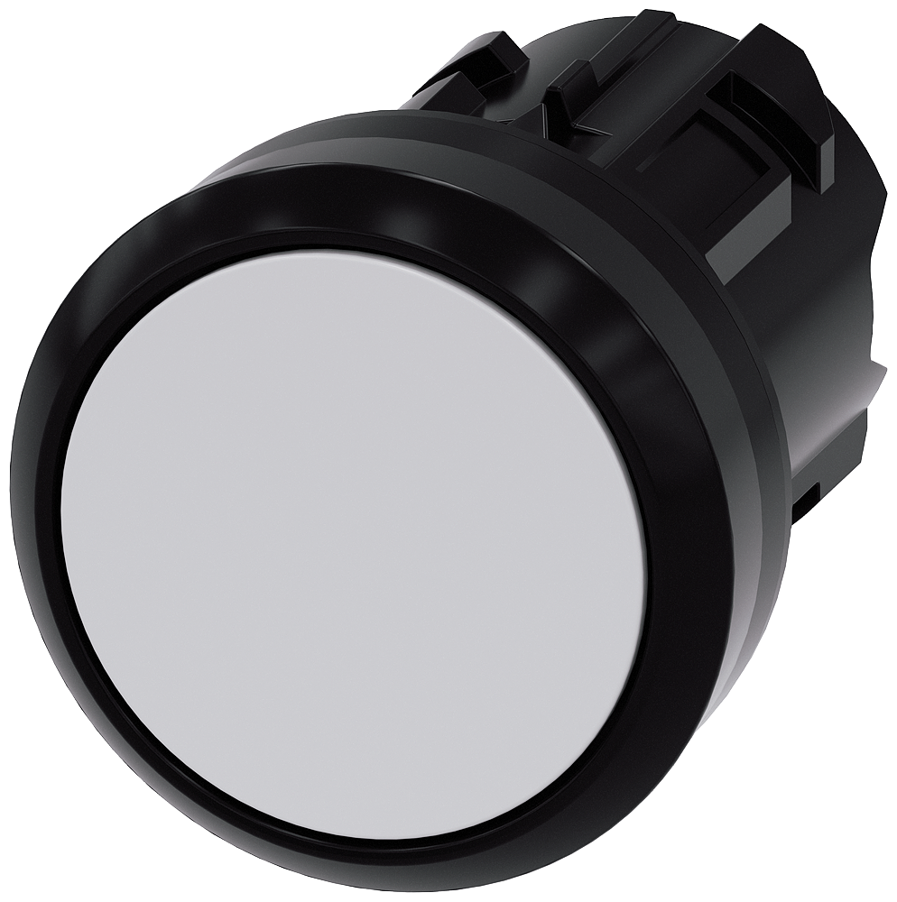 Siemens SIRIUS Pushbutton, 22 mm, round, plastic, white, pushbutton, flat momentary contact type (3SU1000-0AB60-0AA0)