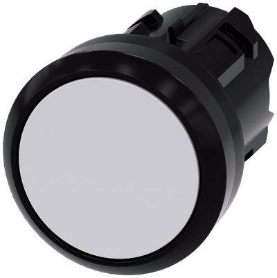 Siemens SIRIUS Pushbutton, 22 mm, round, plastic, white, pushbutton, flat momentary contact type