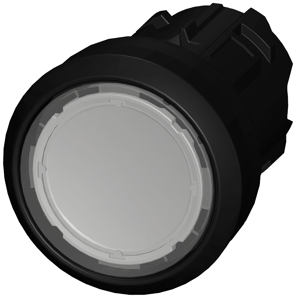 Siemens SIRIUS Pushbutton, 22 mm, round, plastic, clear, pushbutton, flat momentary contact type (3SU1000-0AB70-0AA0)