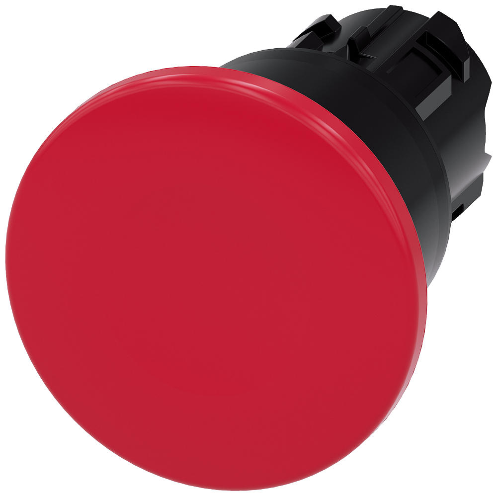 Siemens SIRIUS mushroom pushbutton, 22 mm, round, plastic, red, 40 mm, latching, pull-to-unlatch mechanism (3SU1000-1BA20-0AA0)