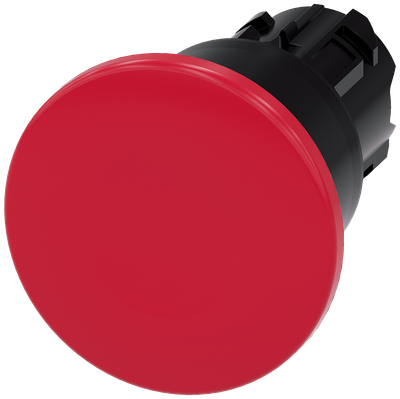 Siemens SIRIUS mushroom pushbutton, 22 mm, round, plastic, red, 40 mm, latching, pull-to-unlatch mechanism