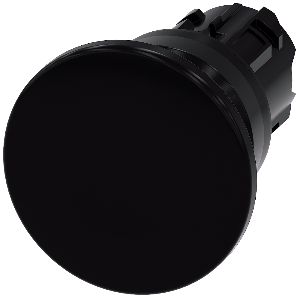Siemens SIRIUS ACT Mushroom pushbutton, 22 mm, round, plastic, black, 40 mm, momentary contact type (3SU1000-1BD10-0AA0)