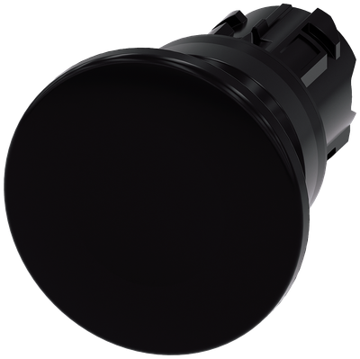 Siemens SIRIUS ACT Mushroom pushbutton, 22 mm, round, plastic, black, 40 mm, momentary contact type