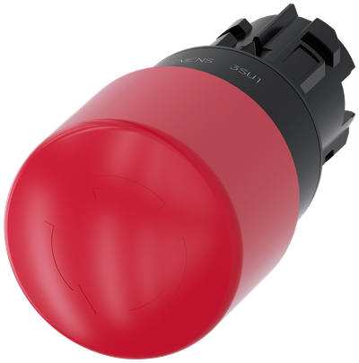 Siemens 3SU1000-1GB20-0AA0 SIRIUS ACT 22 mm Emergency Stop Mushroom Pushbutton Red Rotate-to-Unlatch
