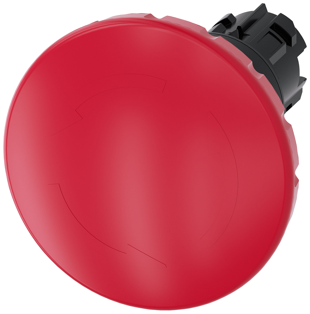 Siemens SIRIUS ACT EMERGENCY STOP mushroom pushbutton, 22 mm, round, plastic, red, 60 mm, positive latching, acc. to EN ISO 13850, rotate-to-unlatch (3SU1000-1JB20-0AA0)