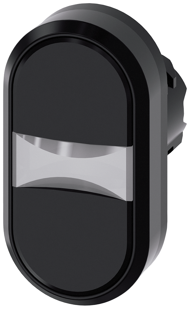 Siemens SIRIUS Twin pushbutton, 22 mm, round, plastic, black, black, pushbuttons, flat (3SU1000-3AB11-0AA0)