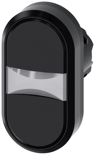 Siemens SIRIUS Twin pushbutton, 22 mm, round, plastic, black, black, pushbuttons, flat