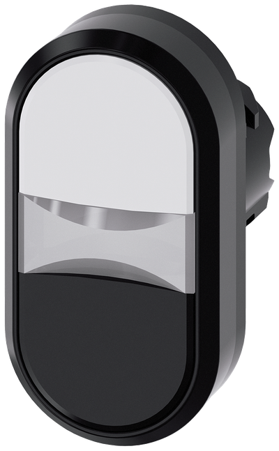 Siemens SIRIUS Twin pushbutton, 22 mm, round, plastic, white, black, pushbuttons, flat