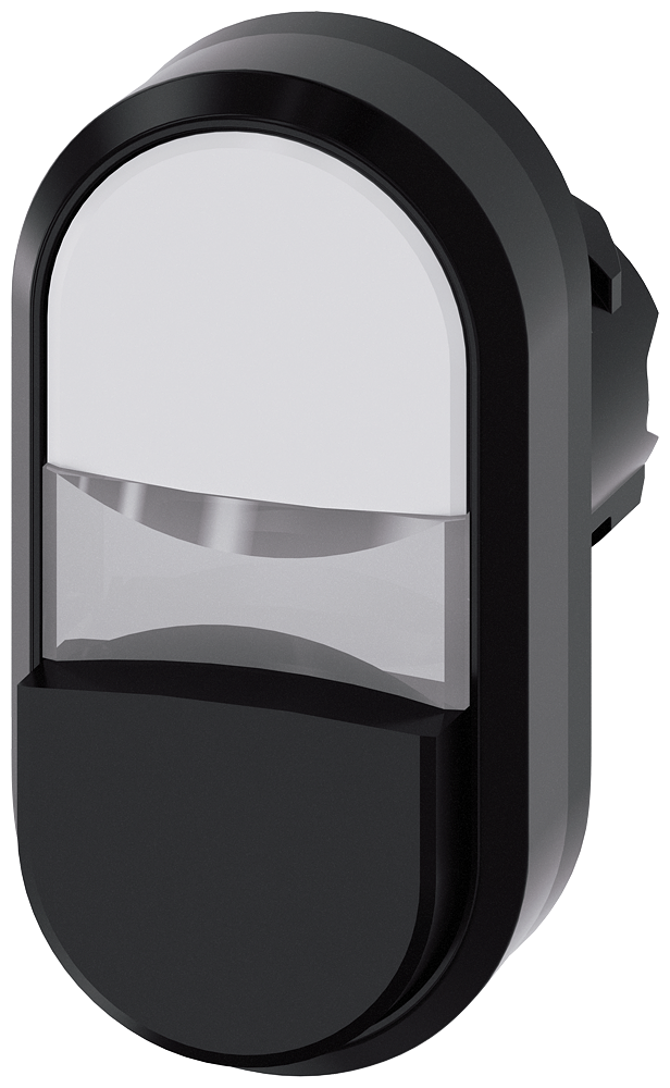 Siemens SIRIUS Twin pushbutton, 22 mm, round, plastic, white, black, pushbuttons, flat and raised (3SU1000-3BB61-0AA0)