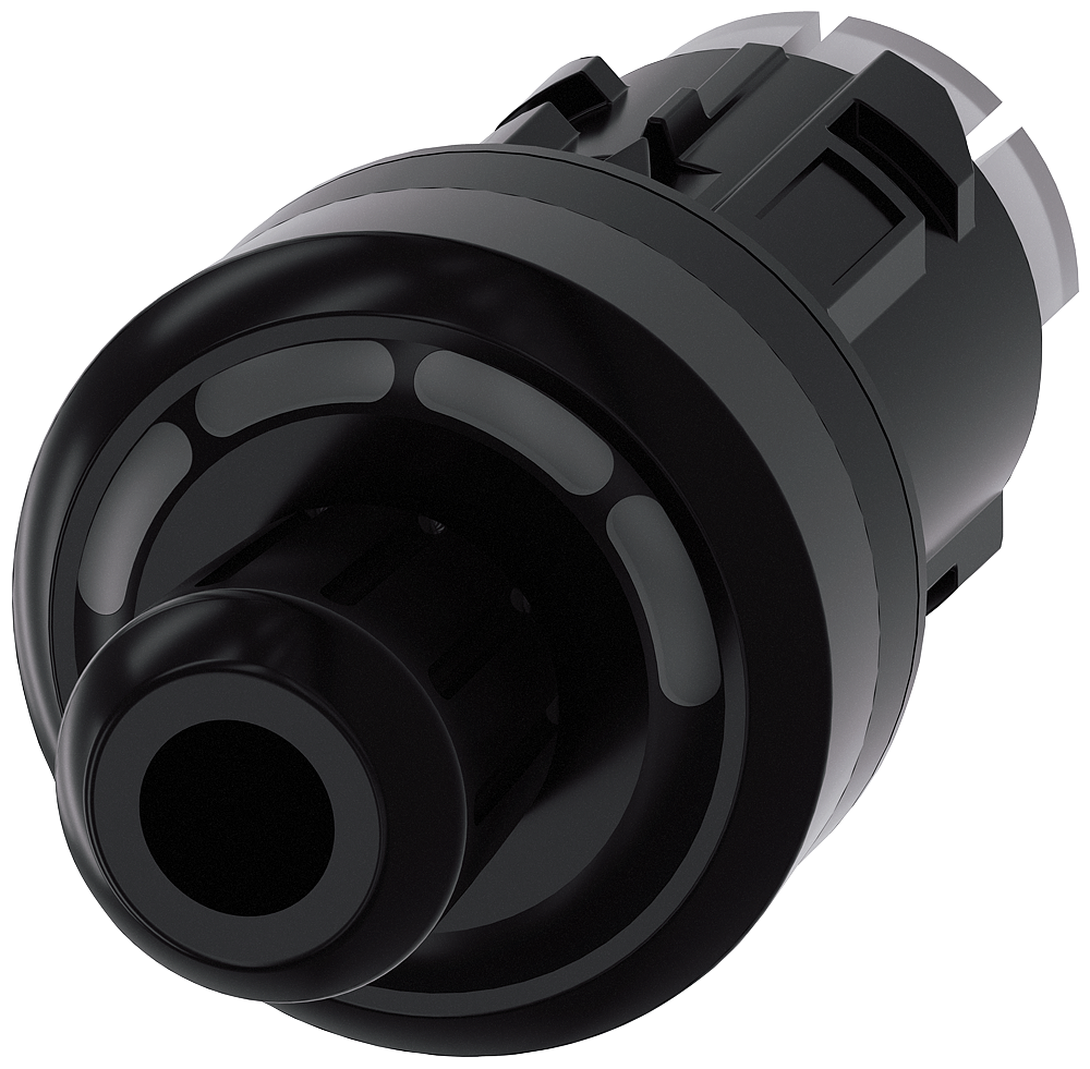 Siemens SIRIUS ACT ID key-operated switch, 22 mm, round, plastic, black, RFID, 4 switch positions O-I-II-III, operating angle 3X45°, without ID key, Key removal in O+I+II+III (3SU1000-4WS10-0AA0)