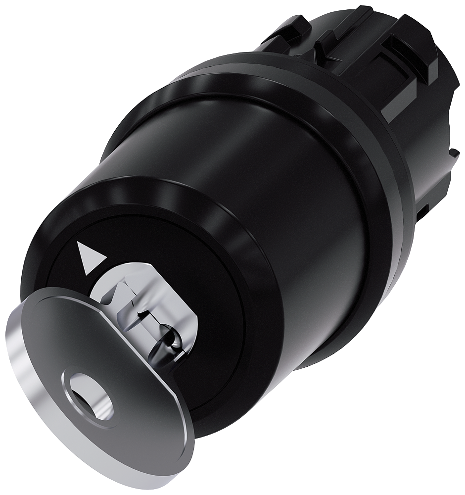 Siemens SIRIUS ACT Siemens keyswitch, C, 22 mm, round, plastic, lock number S-10-CG, with 2 keys, 2 switch positions O-I, latching, actuating angle 90°, 10:30H/13:30H, key removal O+I (3SU1000-5BF11-0AA0)
