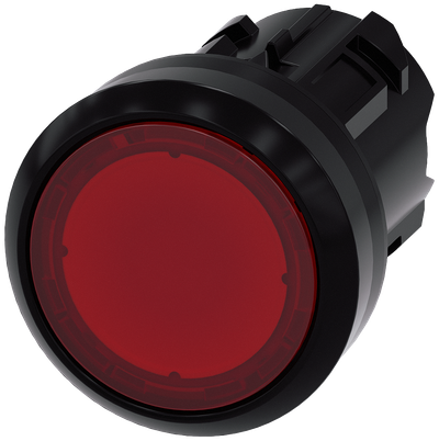 Siemens SIRIUS ACT Illuminated pushbutton, 22 mm, round, plastic, red, pushbutton, flat momentary contact type