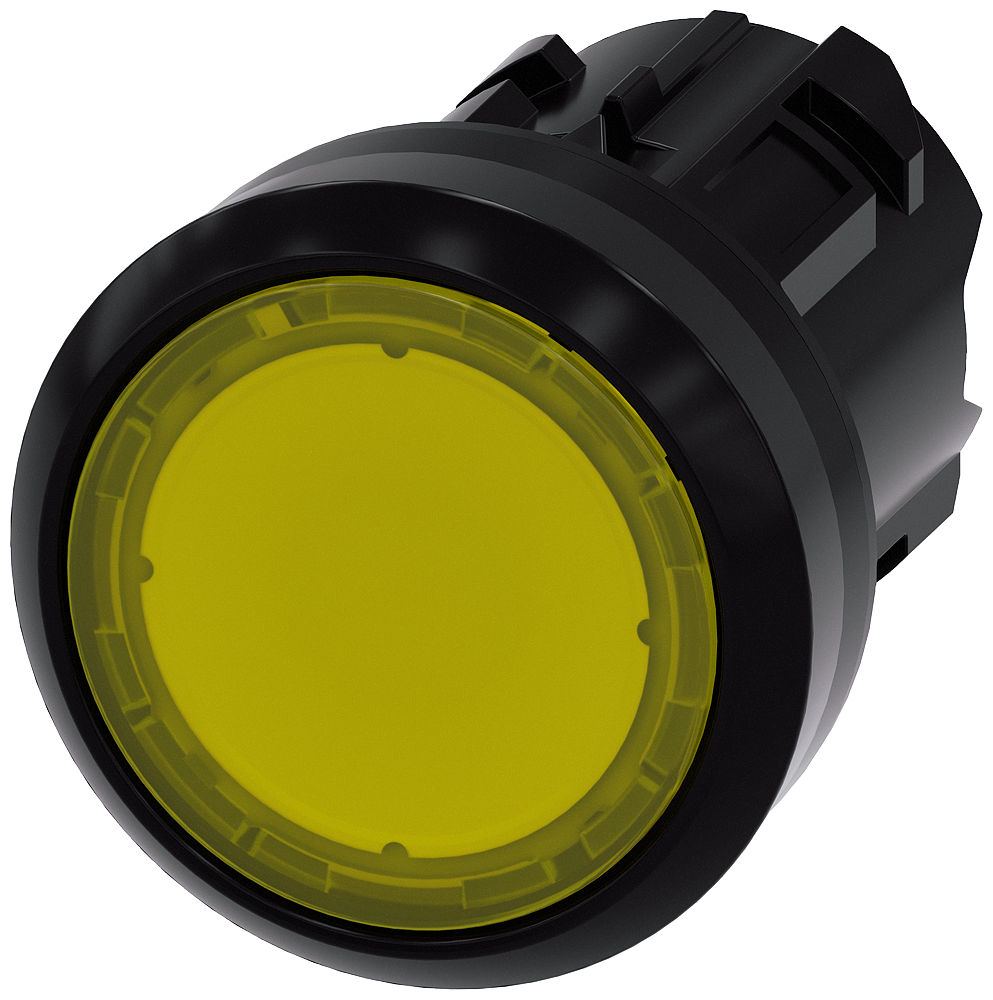 Siemens SIRIUS Illuminated pushbutton, 22 mm, round, plastic, yellow, pushbutton, flat momentary contact type (3SU1001-0AB30-0AA0)