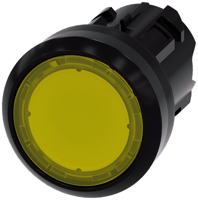 Siemens SIRIUS Illuminated pushbutton, 22 mm, round, plastic, yellow, pushbutton, flat momentary contact type