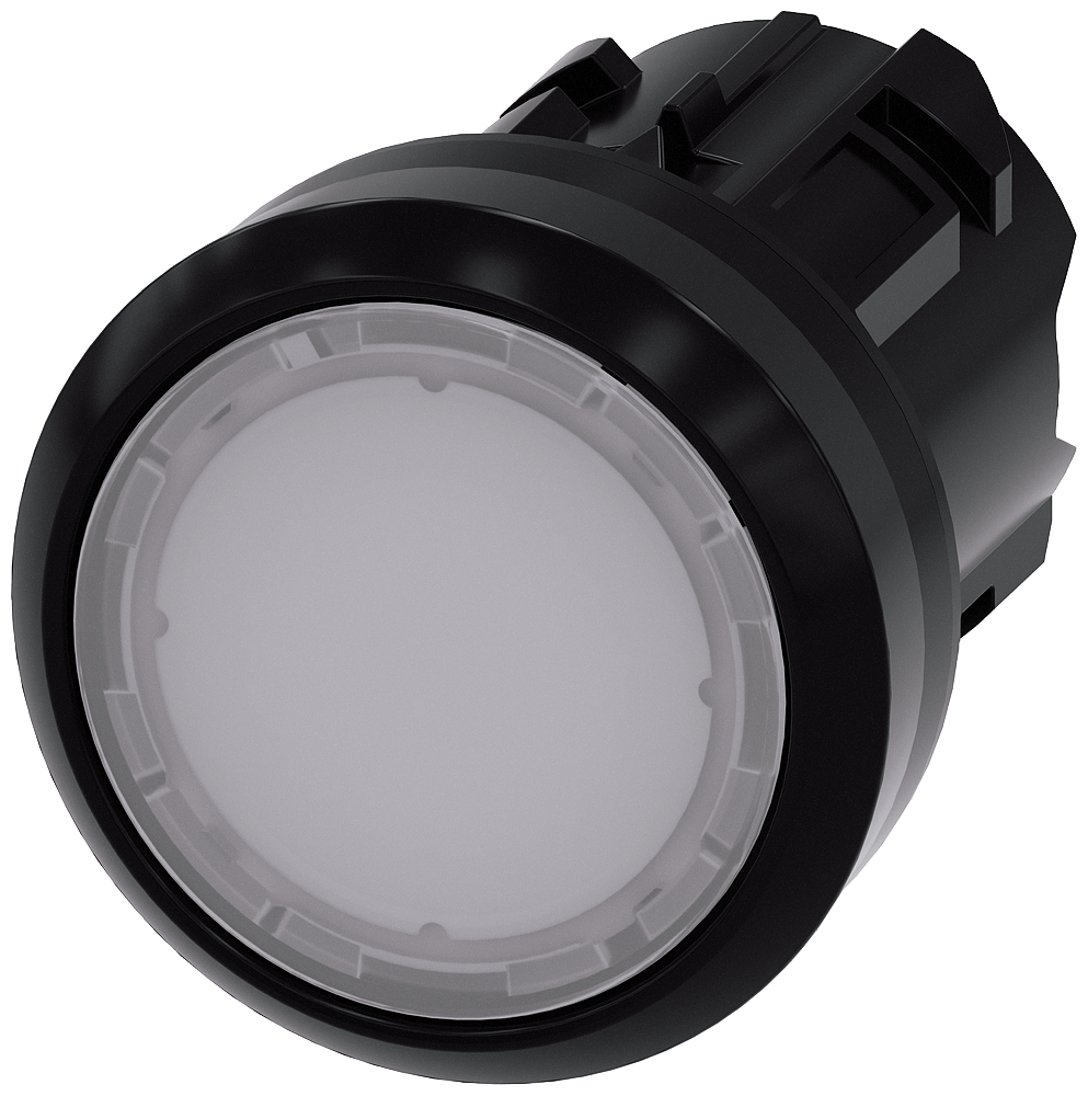 Siemens SIRIUS Illuminated pushbutton, 22 mm, round, plastic, white, pushbutton, flat momentary contact type (3SU1001-0AB60-0AA0)