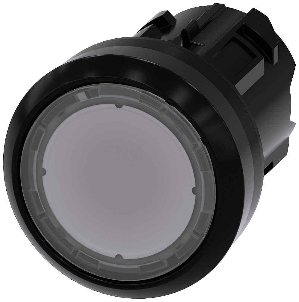 Siemens SIRIUS Illuminated pushbutton, 22 mm, round, plastic, clear, pushbutton, flat momentary contact type (3SU1001-0AB70-0AA0)