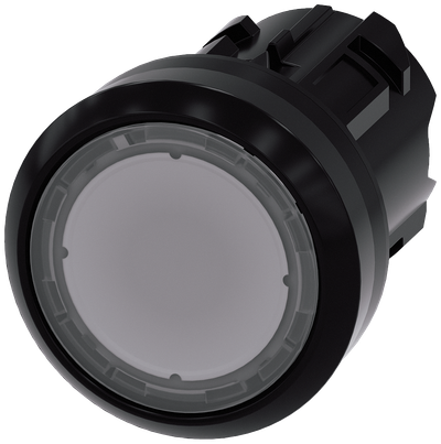 Siemens SIRIUS Illuminated pushbutton, 22 mm, round, plastic, clear, pushbutton, flat momentary contact type
