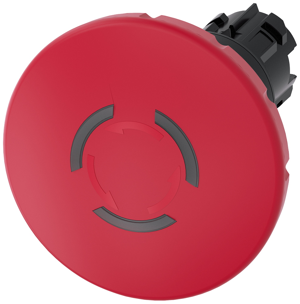 Siemens SIRIUS ACT 22 mm Emergency Stop Mushroom Pushbutton Red Ø60 mm (3SU1001-1JB20-0AA0)