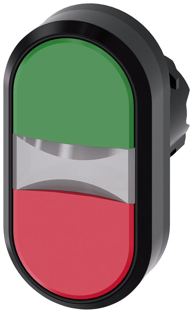 Siemens SIRIUS Illuminated twin pushbutton, 22 mm, round, plastic, green, red, pushbuttons, flat (3SU1001-3AB42-0AA0)