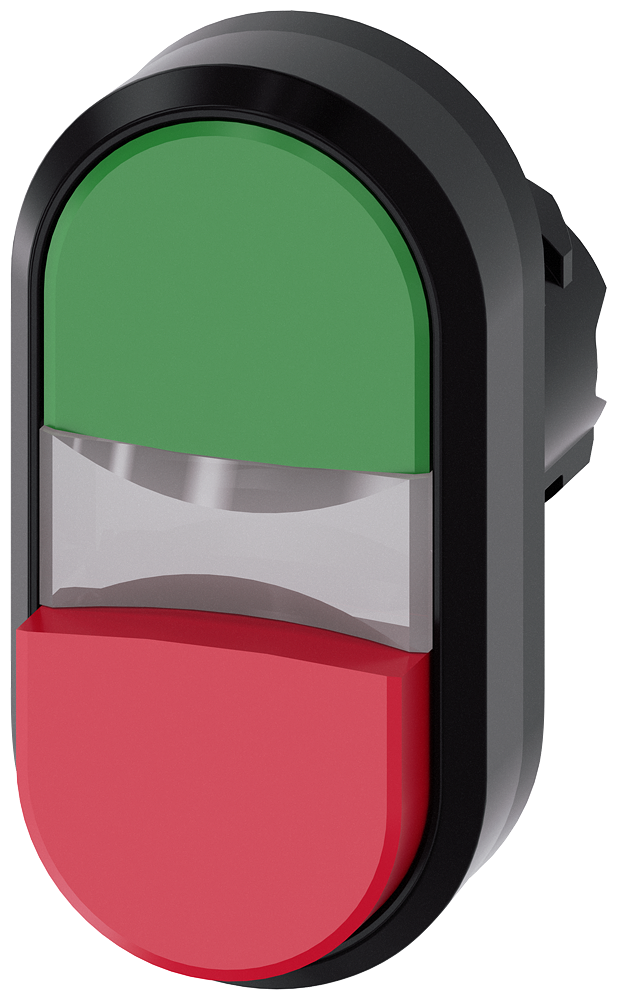 Siemens SIRIUS Illuminated twin pushbutton, 22 mm, round, plastic, green, red, pushbuttons, flat and raised (3SU1001-3BB42-0AA0)