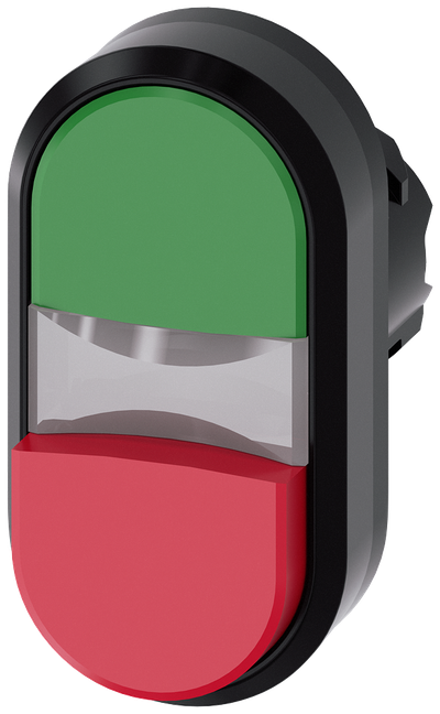 Siemens SIRIUS Illuminated twin pushbutton, 22 mm, round, plastic, green, red, pushbuttons, flat and raised