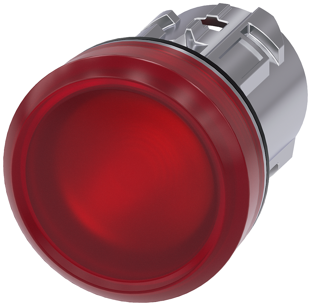 Siemens SIRIUS Indicator lights, 22 mm, round, metal, shiny, red, lens, smooth (3SU1051-6AA20-0AA0)