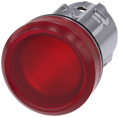Siemens SIRIUS Indicator lights, 22 mm, round, metal, shiny, red, lens, smooth