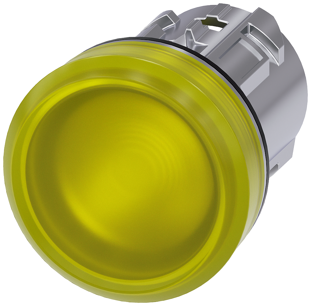 Siemens SIRIUS Indicator lights, 22 mm, round, metal, shiny, yellow, lens, smooth (3SU1051-6AA30-0AA0)