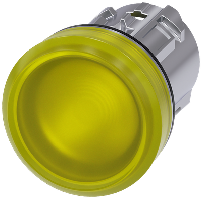 Siemens SIRIUS Indicator lights, 22 mm, round, metal, shiny, yellow, lens, smooth