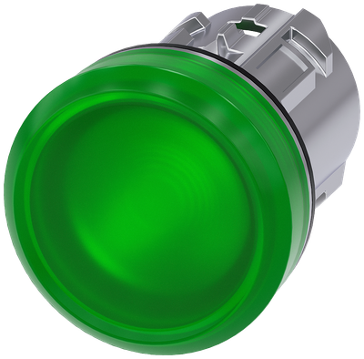 Siemens SIRIUS ACT Indicator lights, 22 mm, round, metal, shiny, green, lens, smooth