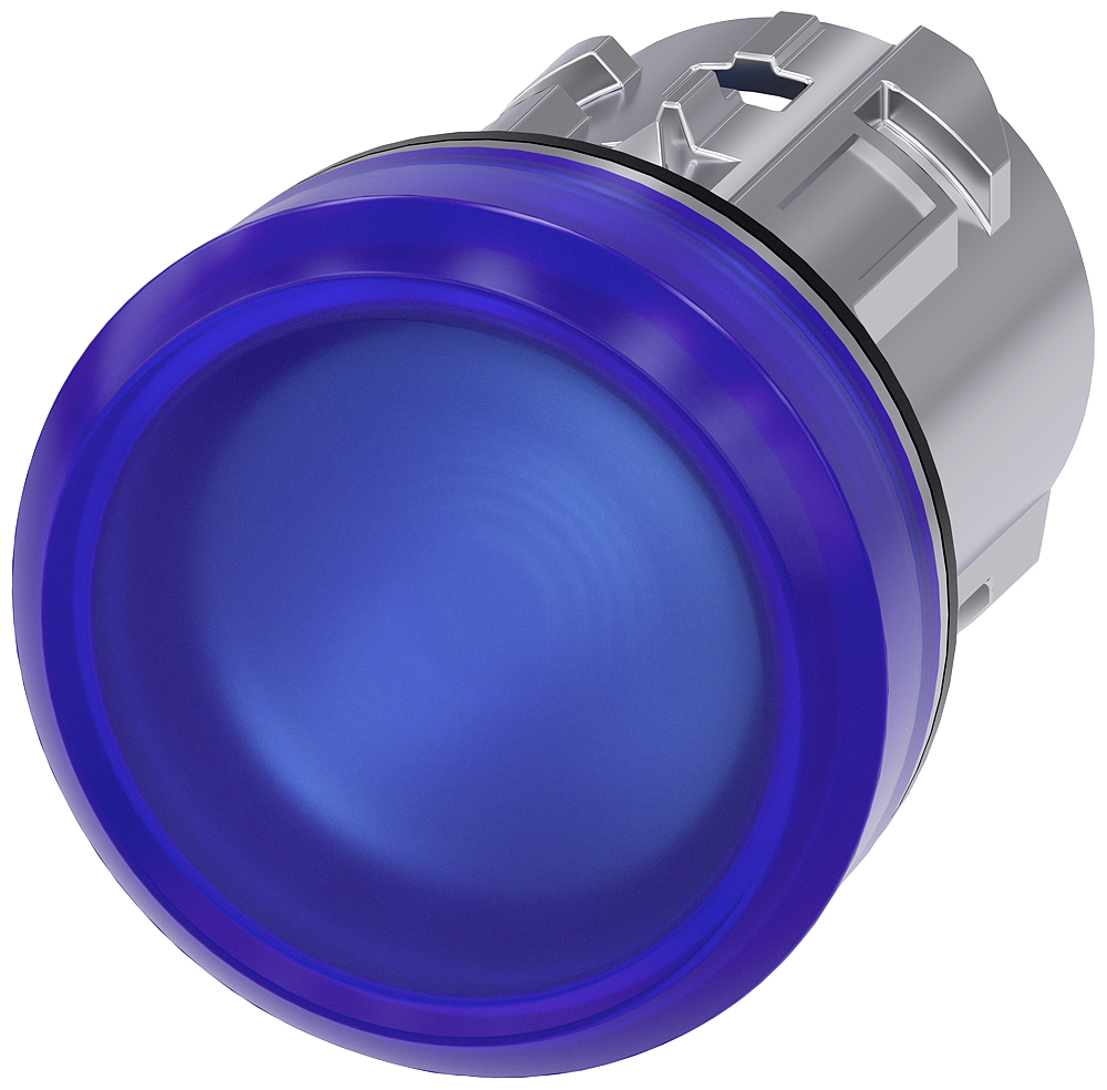Siemens SIRIUS Indicator lights, 22 mm, round, metal, shiny, blue, lens, smooth (3SU1051-6AA50-0AA0)