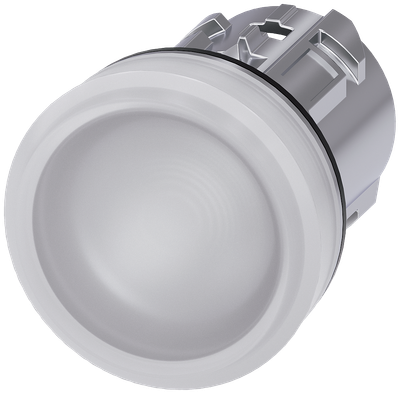 Siemens SIRIUS Indicator lights, 22 mm, round, metal, shiny, white, lens, smooth
