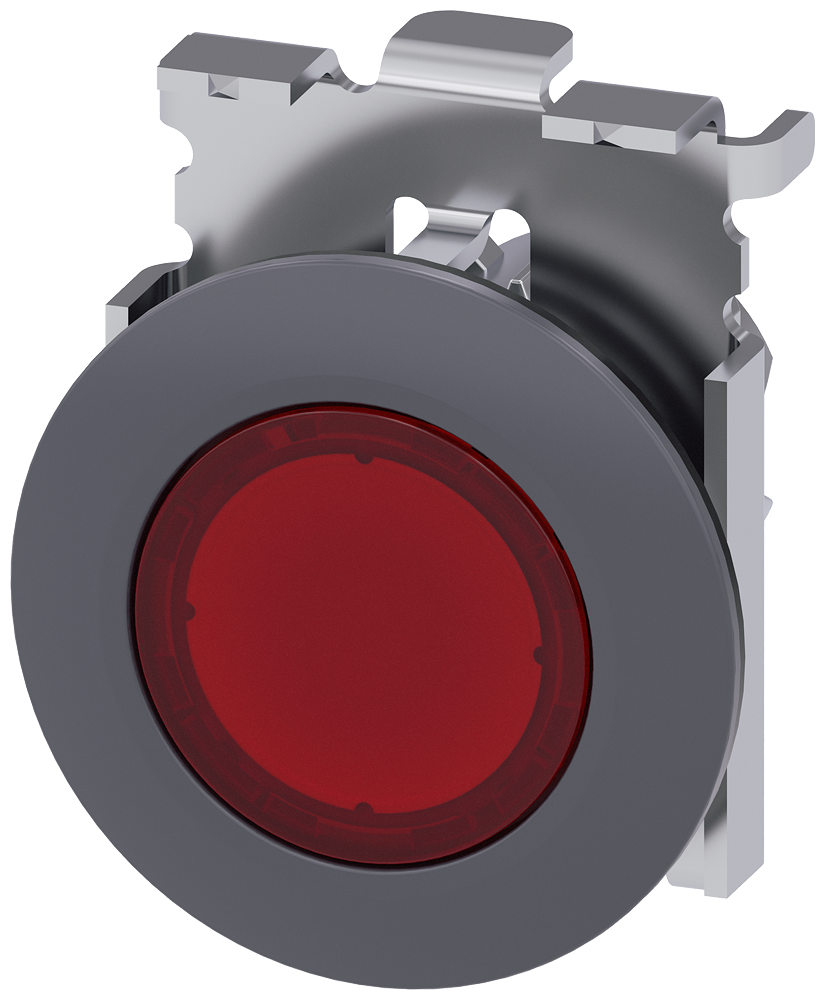 Siemens SIRIUS ACT Indicator lights, 30 mm, round, metal, matte, red, front ring for flush installation (3SU1061-0JD20-0AA0)