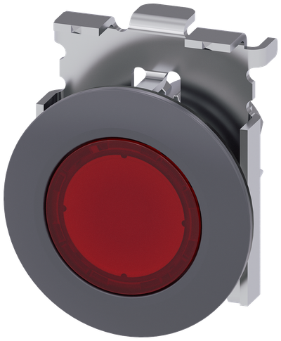 Siemens SIRIUS ACT Indicator lights, 30 mm, round, metal, matte, red, front ring for flush installation