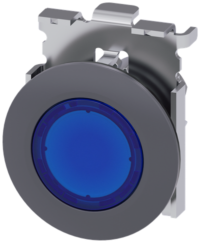 Siemens SIRIUS Indicator lights, 30 mm, round, metal, matte, blue, front ring for flush installation