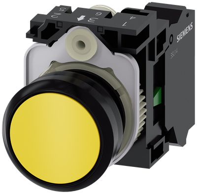 Siemens SIRIUS Pushbutton 22 mm Yellow 1 NO Spring-Type