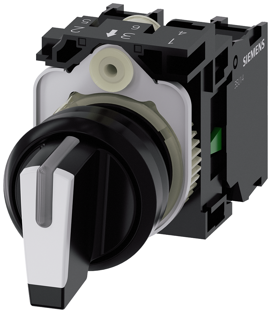 Siemens SIRIUS ACT 3SU1100-2BM60-1NA0 3-Position Selector Switch, Momentary, 2 NO