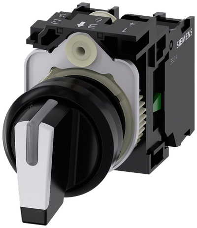 Siemens SIRIUS ACT 3SU1100-2BM60-1NA0 3-Position Selector Switch, Momentary, 2 NO