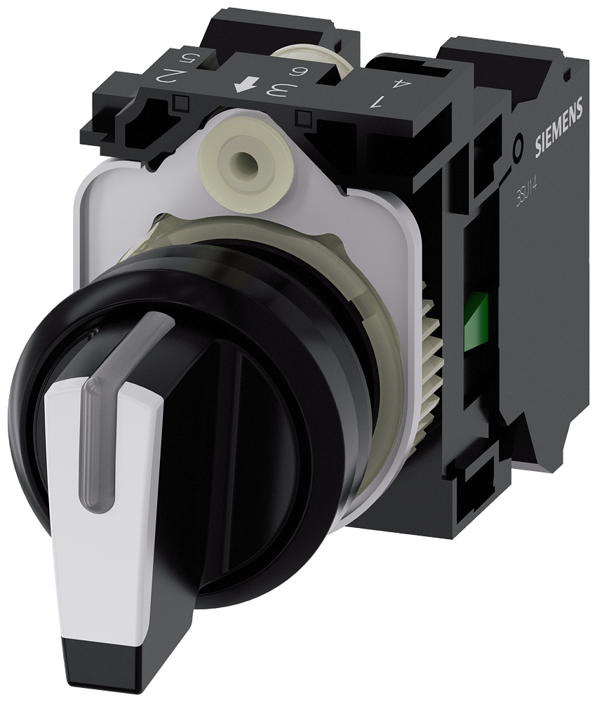 Siemens SIRIUS ACT Selector Switch 22mm White 3-Position 2NO 3SU1100-2BM60-3NA0