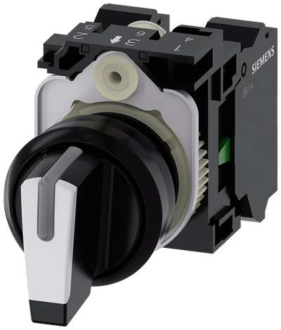 Siemens SIRIUS ACT Selector Switch 22mm White 3-Position 2NO 3SU1100-2BM60-3NA0