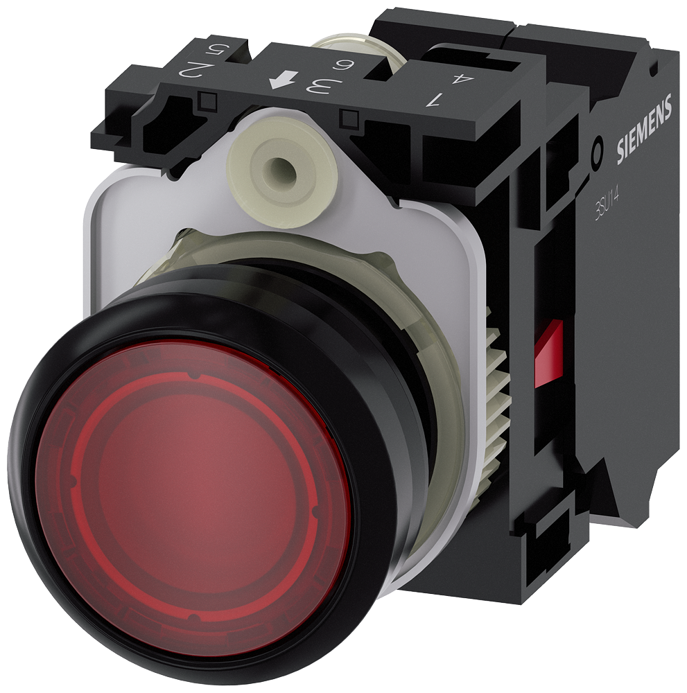 Siemens SIRIUS ACT 3SU1102-0AB20-3CA0 Illuminated Pushbutton 22 mm Red 1 NC