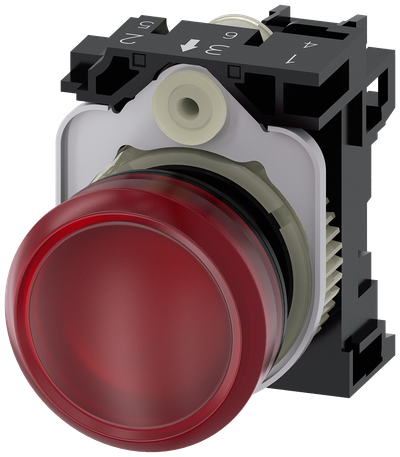Siemens 3SU1102-6AA20-1AA0 SIRIUS ACT Indicator Light 22 mm, Red LED 24 V AC/DC