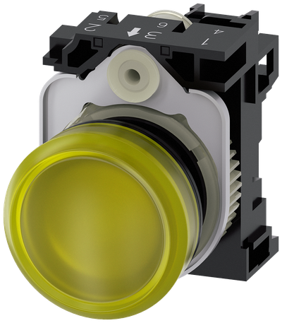 Siemens SIRIUS ACT Indicator Light 22mm Yellow Plastic LED 24V AC/DC 3SU1102-6AA30-1AA0
