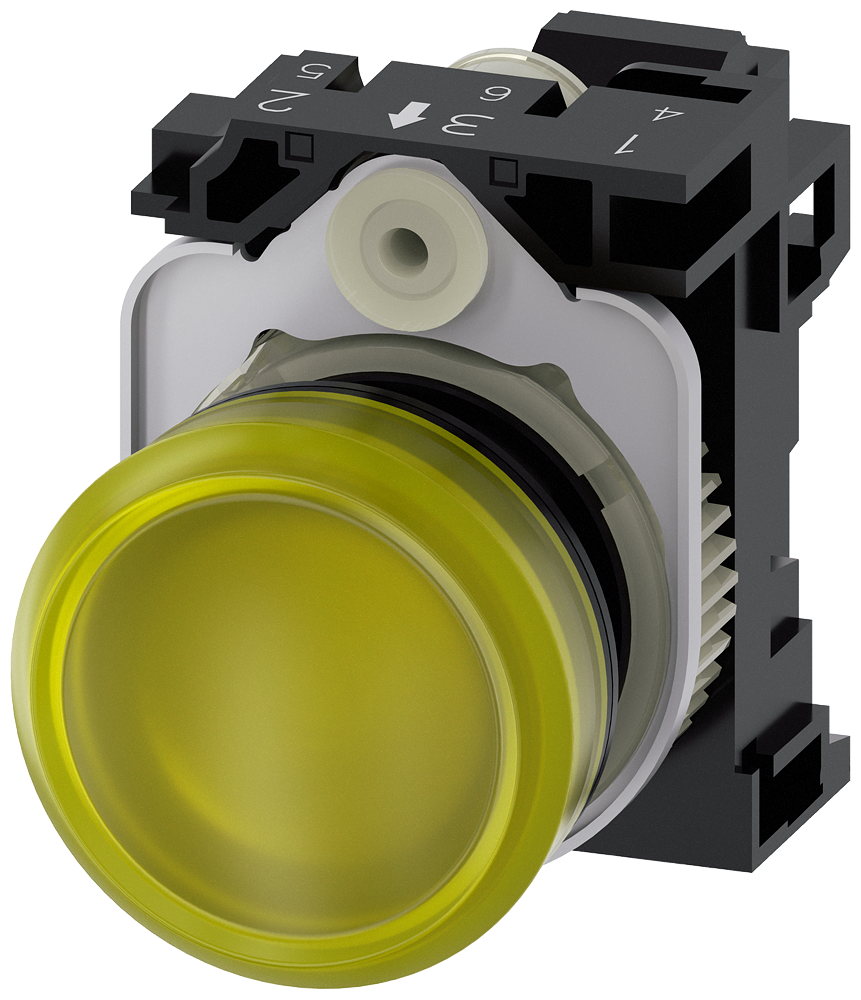 Siemens SIRIUS ACT Indicator Light 22 mm Yellow 24 V AC/DC (3SU1102-6AA30-3AA0)