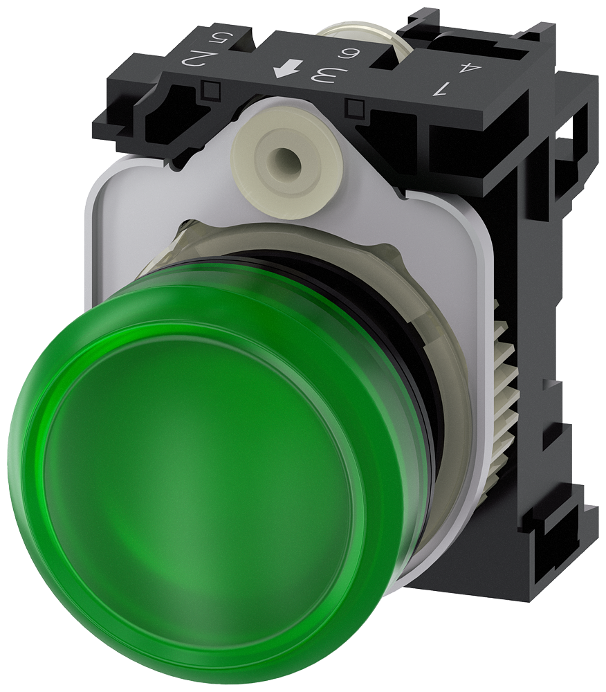 Siemens SIRIUS ACT 3SU1102-6AA40-1AA0 Indicator Light 22 mm Green LED 24 V AC/DC